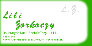 lili zorkoczy business card